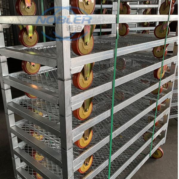 Vente de fleurs logistique bonne aide standard contenant danois matériau en maille métallique chariot à fleurs