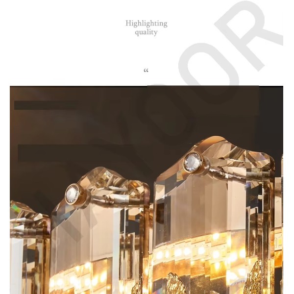 Led Light Bedroom Lamps Ceiling Modern Luxury Crystal Lamp Villa Living Room Pendant Light (WH-CY-270)