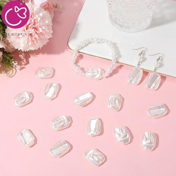 Cultured Natural White Real Loose Freshwater Rectangle Square Shape Pearl Beads