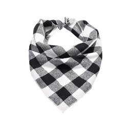 Custom Printed Red Plaid Dog Scarf Spring Flowers Large Dog Bibs