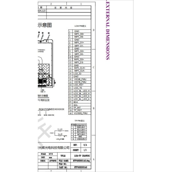 OEM 5,0 дюйма TFT LCD модуль IPS дисплей 720x1280 разрешение
