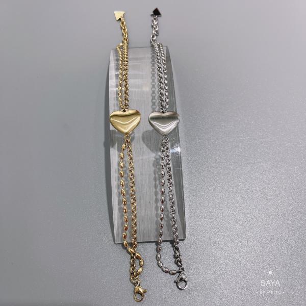 Niche Luxury Brand Jewelry 24k Gold Heart shape Bracelet Valentine's Day present