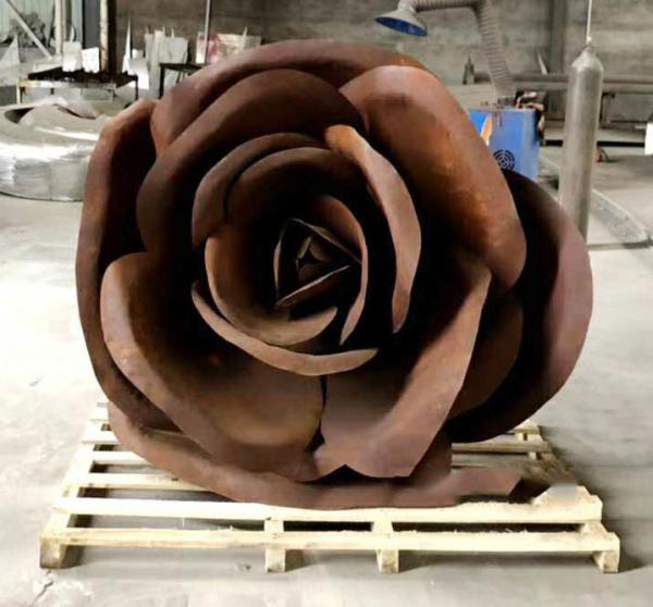 Escultura de aço de Corten da flor moderna para a decoração do jardim