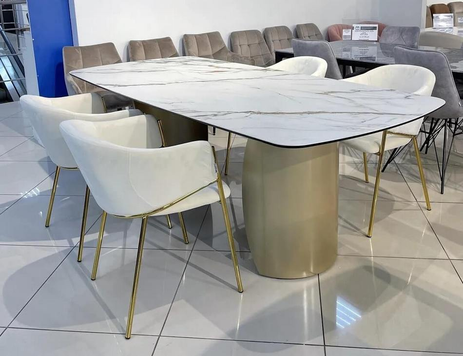 Luxury Modern Expandable Dining Room Table Adjustable Sintered Stone Marble Top Extendable Dining Table