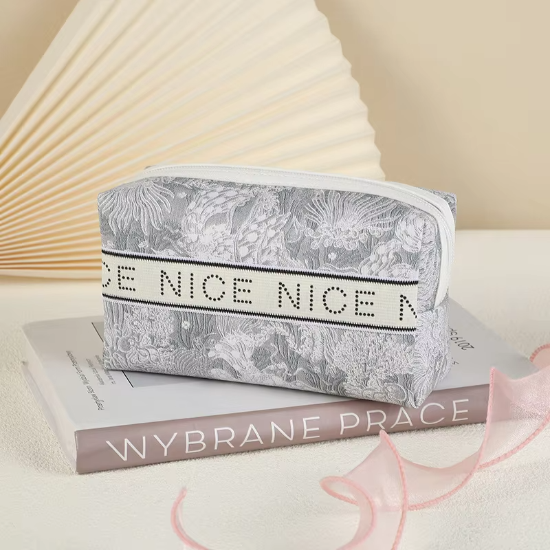 Tools Storage Eco Burlap Makeup Bag Letter Printed Bolsa De Maquillaje for Women Bags