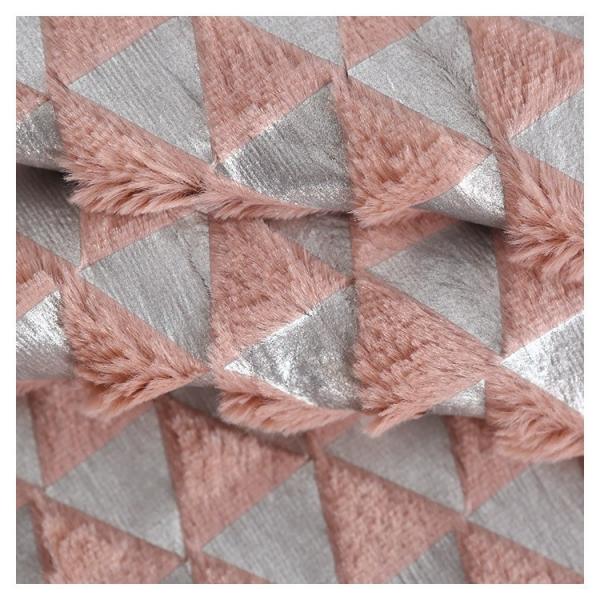 Recycled Super Soft Velvet Hot Silver Triangle Printed Fabric Velvet Cotton Fabric