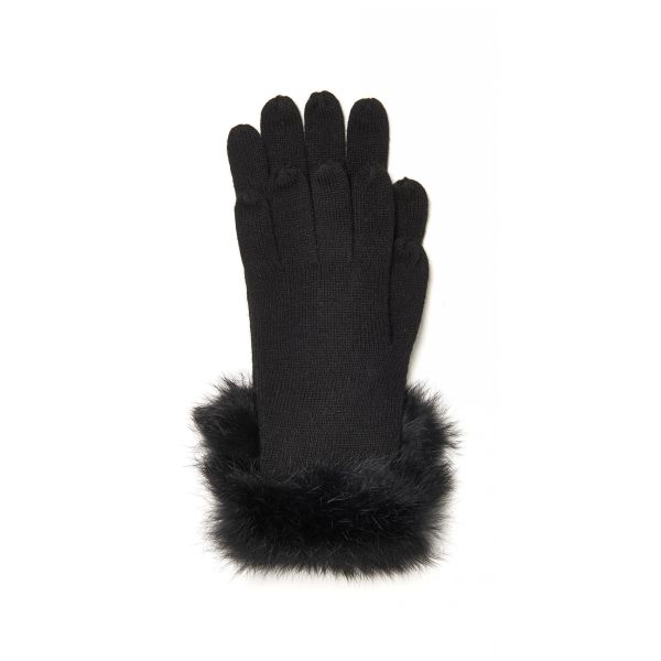 Casual Women Knitted Gloves With Fingers FUR CUFF Easy To Pair Winter Clothes