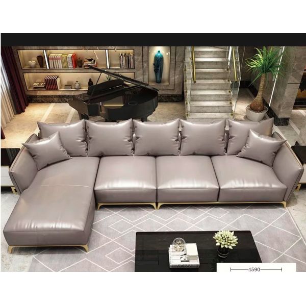 Fabric Modern Sectional Living room Sofa leather wood frame with factory price