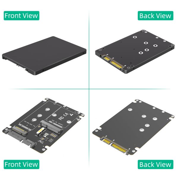 Full-size NGFF M.2 B Key/mSATA SSD to 2.5 SATA3 Адаптер 2 в 1 с пластиковым корпусом