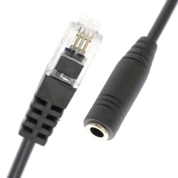 OEM RJ9 RJ10 a Mujer 3.5mm CTIA Plug Audio Jack Adaptador de auriculares Cable para teléfono