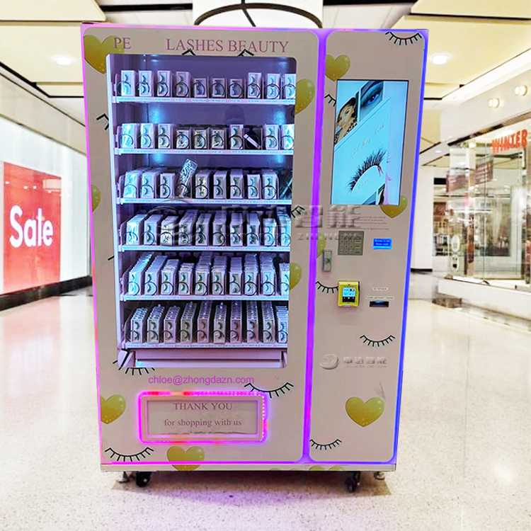 Zhongda Customize Design Vending Machines Makeup Tool Lashes Hair Bundle Vending Machine