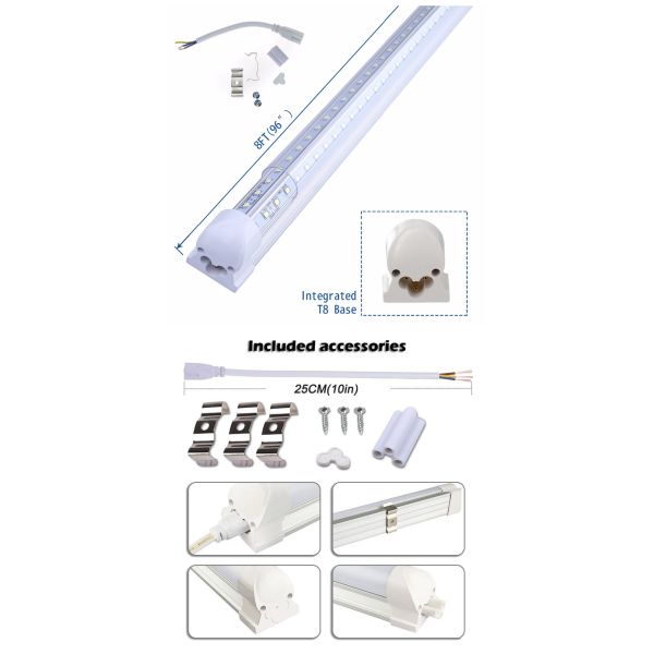 384pcs 72W Integrated Led Tube Light 5ft T8 V Shape Led Tube 1500mm