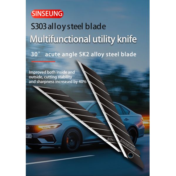 Black Sk2 High Carbon Steel PPF Cutter Blade 0.38mm Thickness For Car Wrapping