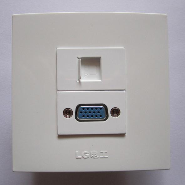Fashion White Color 86 Wall Socket RJ45 VGA PC Panel For Home Hotel Universal Using