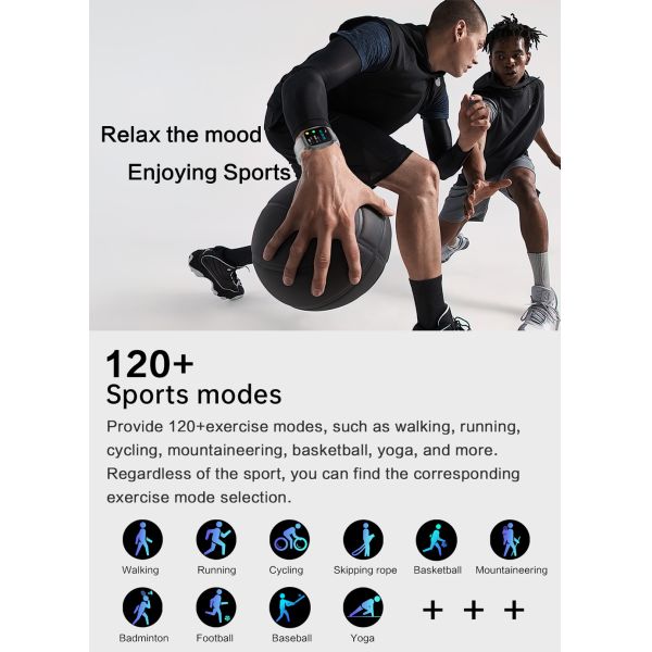 D17 Sport Smart Watches Fitness Tracker Heart Rate Sleep Monitoring HD Screen IP68 Waterproof