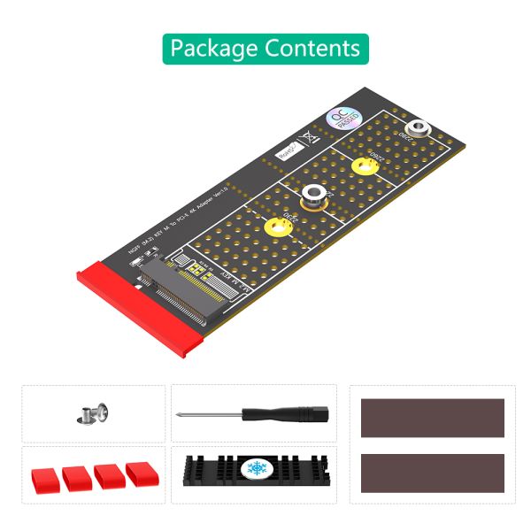 NGFF(M.2)  Nvme M Key SSD To PCI- E 1X Adapter With Heatsink vertical Installation