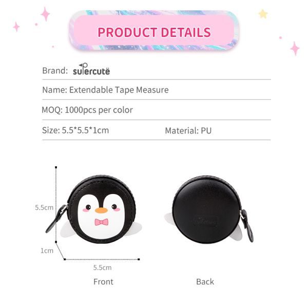 Customized Promotional Tape Measure Penguin Measure PU Soft Tape Measure
