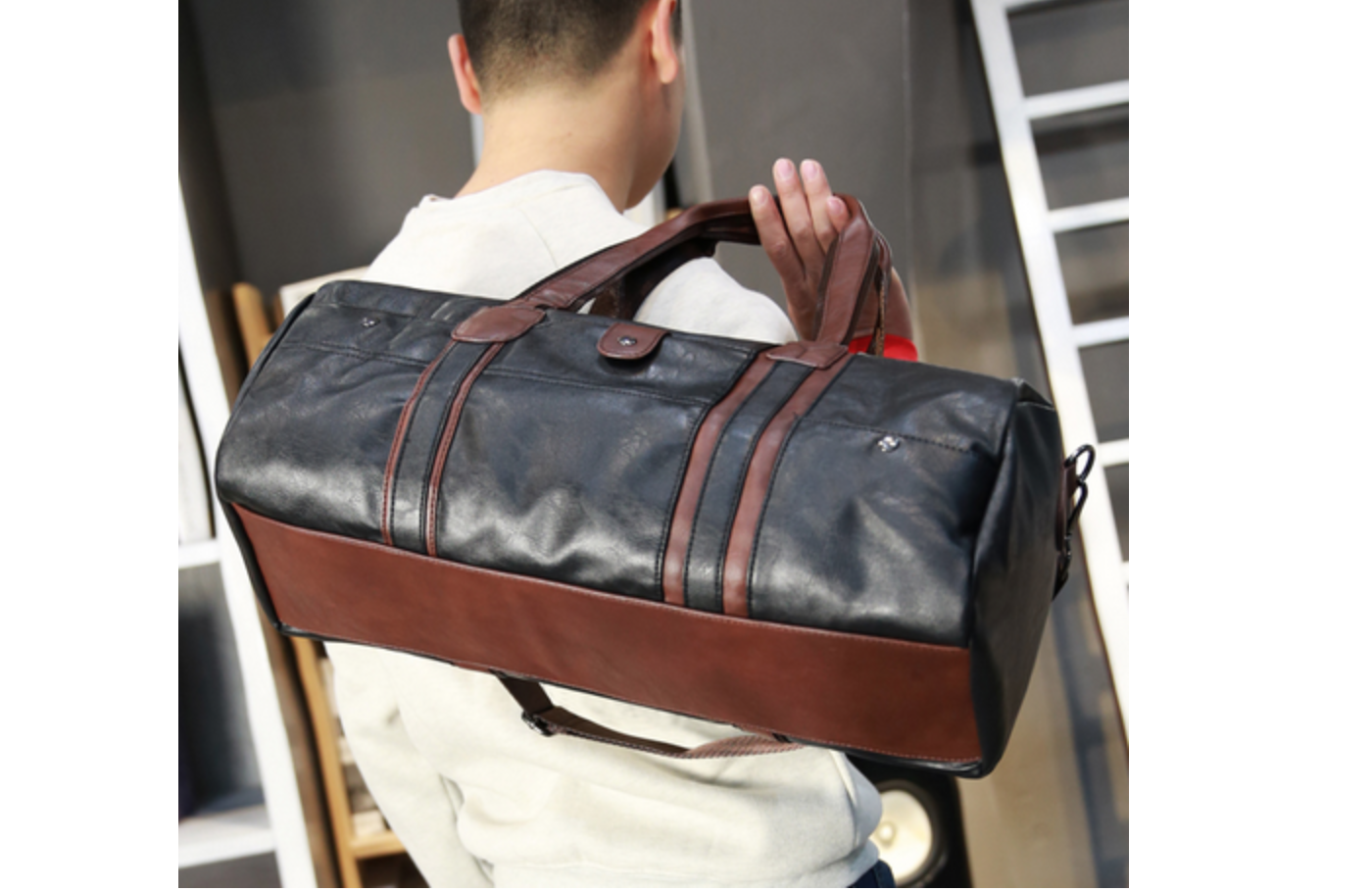 Перемещение чернокожих человеков водоустойчивое кладет сумку в мешки Duffle 53X18X21cm спортзала кожаную