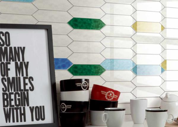 Glossy 3D Inkjet Ceramic Wall Tiles 75x300mm Modern Design
