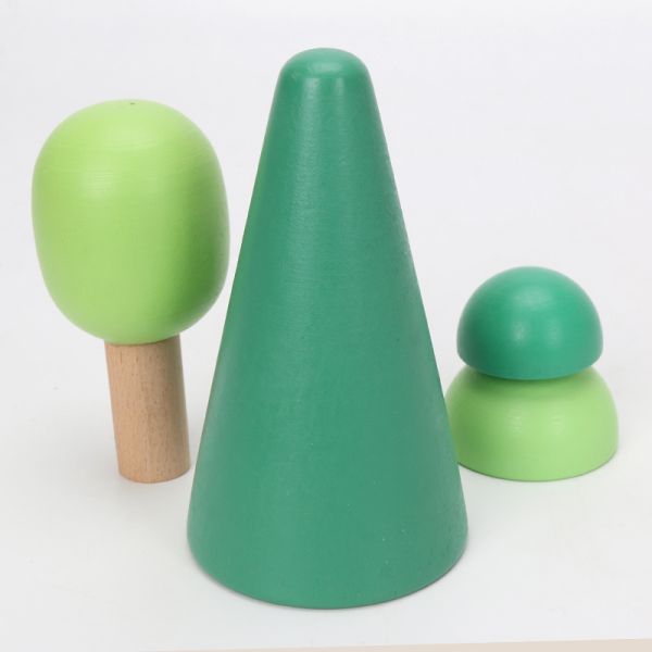 Blocs constitutifs en bois Toy Creative Educational d'arc-en-ciel de Brown 18cm