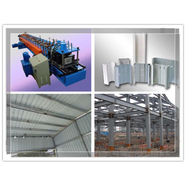 Galvanized Steel C Purlin Roll Forming Machine With High Precision In Cutting