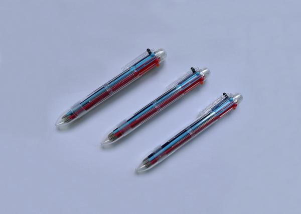 6 Color transparent plastic gel ink pen with customized logo or silk printing for promotion