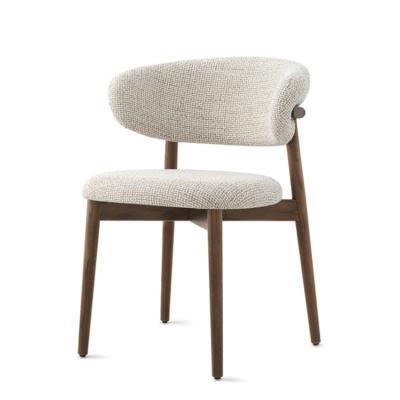 Iron Light Wood Dining Chairs Upholstered Fabric Modern Wood Dining Chairs