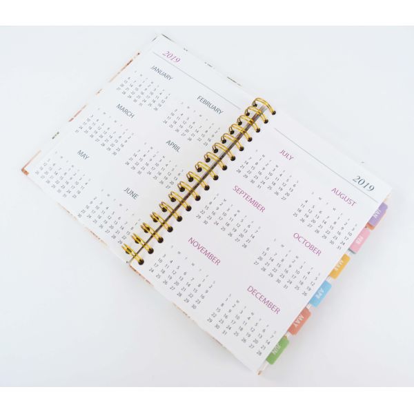 Organizer/Planner A5 Size Rose Gold O Wire Spiral Bound CMYK 2021 Agenda Planner