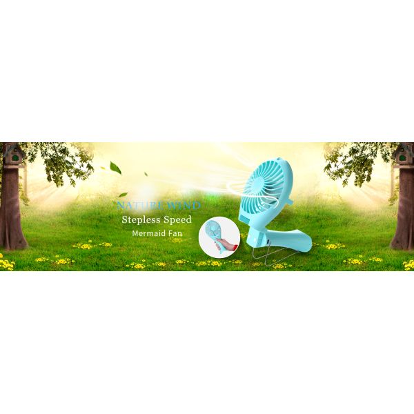 Stepless Speed Mermaid Mini Portable Rechargeable Fan AG18