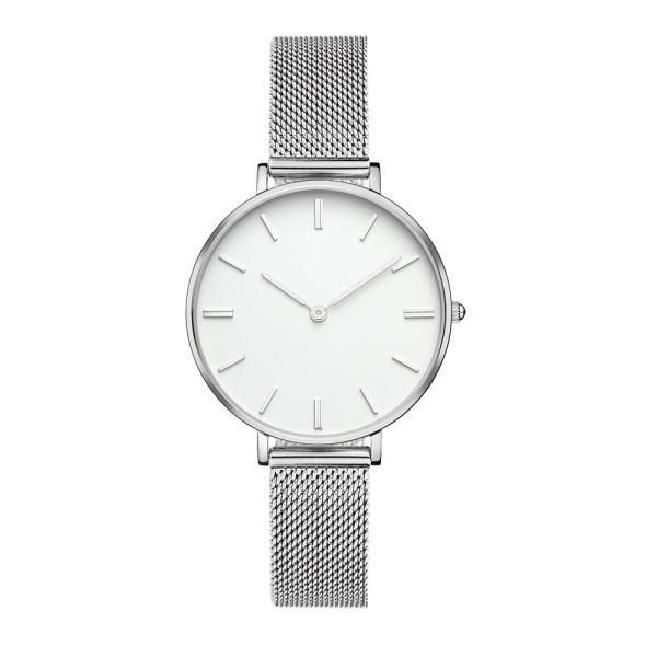 Lady Slimming Quartz Silver Stainless Steel Watch Mesh Band 36mm Diameter