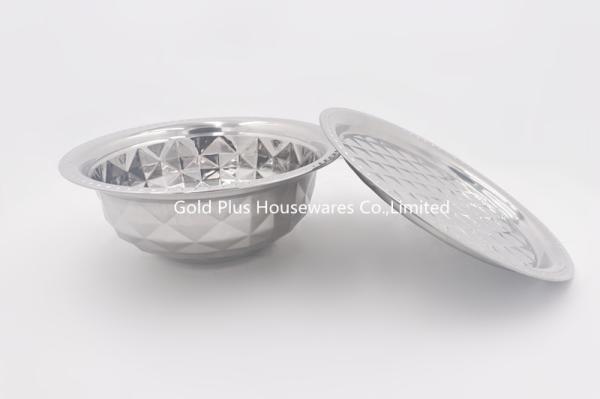 24-50cm Kitchen utensil various sizes stainless steel knead dough basin soup deep basin rice bowl with flat cover