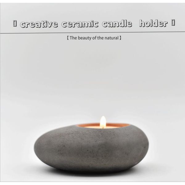 Stone Shape Fragrance Ceramic Candle Holders For Wedding Decoration Elegant Design