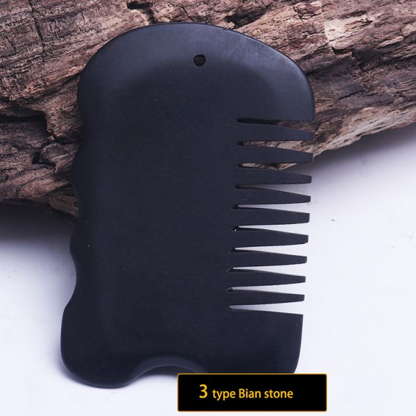 Different Shapes Obsidian Stone Guasha Comb Massager for Facial Beauty Health Care