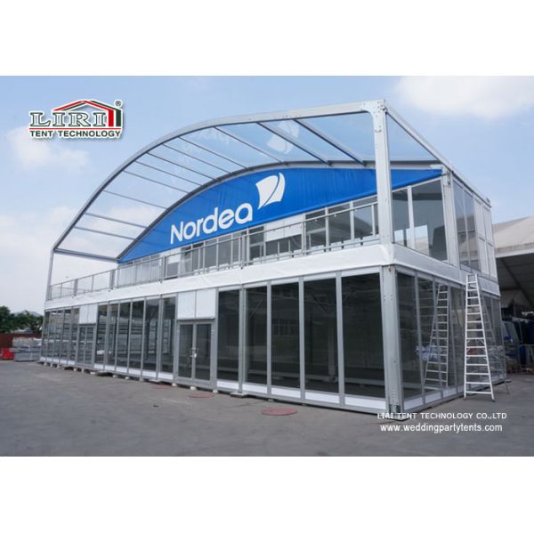 Solid Wall Double Decker Tents Clear Span Structures UV Resistant