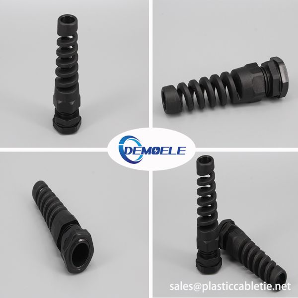 DEMOELE CE Approved nylon PA material black and grey color IP68 spiral Waterproof PG Cable Glands With Strain Relief