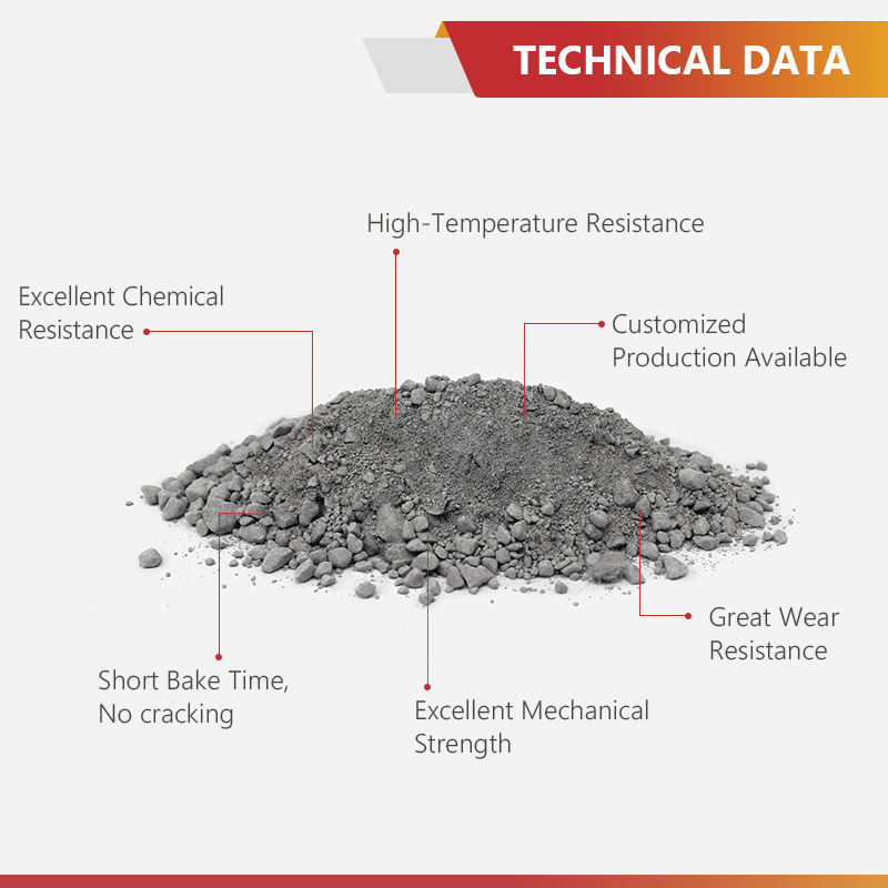 Industrial High Alumina Low Cement Refractory Castable Corundum Mullite Castable