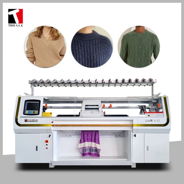 16 Yarn Feeders Three System Knitting Machine For Sweaters 52 Inch