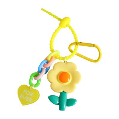 Цветочный мультфильм Силиконовый подвесок Ключевая цепь Заклинания Pendan Ключев