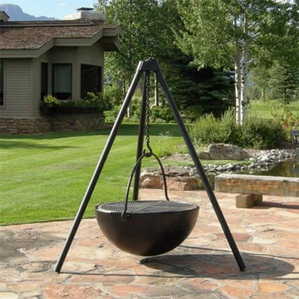 Fogo de aço de cozimento de acampamento exterior Pit Cauldron With Tripod Stand de Corten