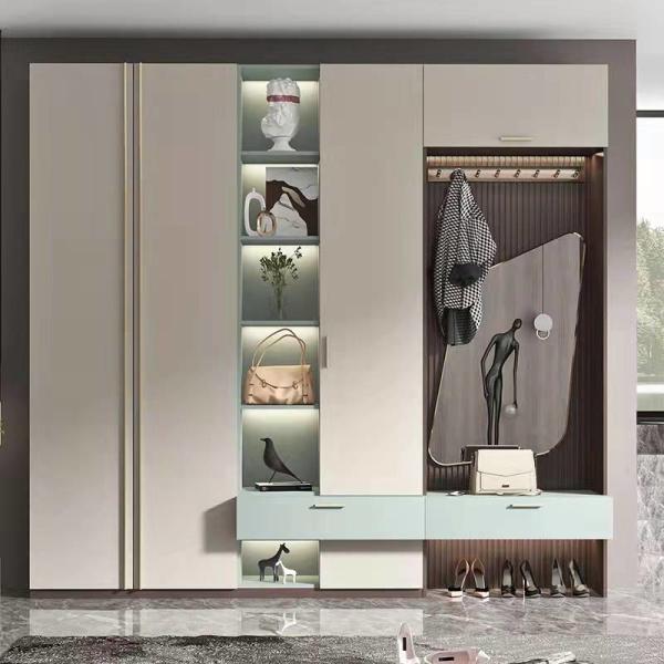 Lacquer Finish Showcase Cabinet Commercial Glass Display Case Wall Mounted
