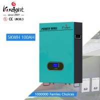 bateria de lítio fixada na parede solar Lifepo4 de 48v 5kw para o sistema do armazenamento de energia