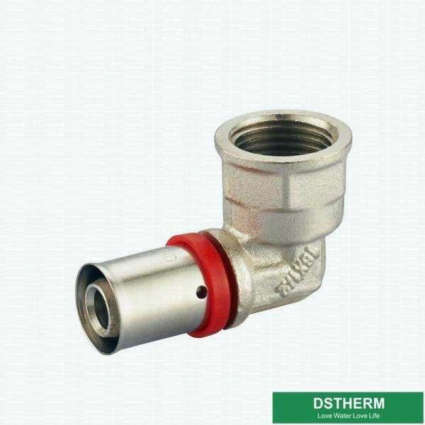 Encaixes de bronze retos rosqueados fêmeas personalizados da união da imprensa do dobro da compressão do cotovelo para a tubulação de alumínio de Pex Pex