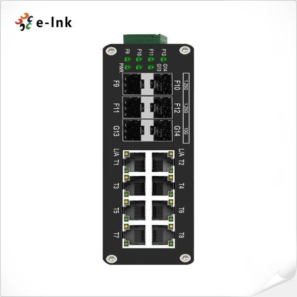 SNTP SFP Ethernet Switch 8 порт 10 / 100 / 1000T + 4 порт 1G + 2-порт 10G SFP+