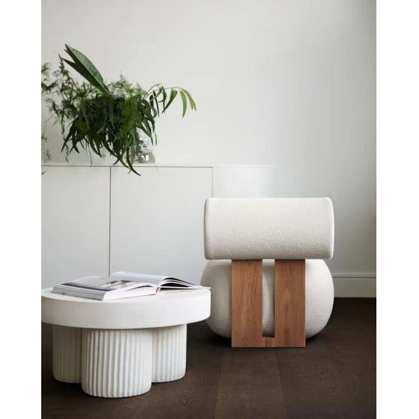 Light Luxury Hotel Furniture Creative Living Room Solid Wood Single Lazy Sofa