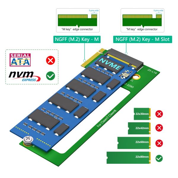 90-degree M.2 NVMe Adapter for MSI Claw7 Claw8 with PCIe 4.0 Support and 2230 to 2280 SSD Conversion