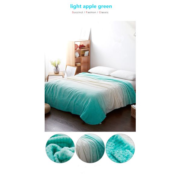 Gradient Color Flannel Sheet Blanket , Flannel Fleece Blanket Easy Care For Bedding