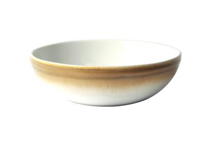 Reactive color Porcelain Salad Bowl , 17CM Soup Salad Bowls With Embossed Rim