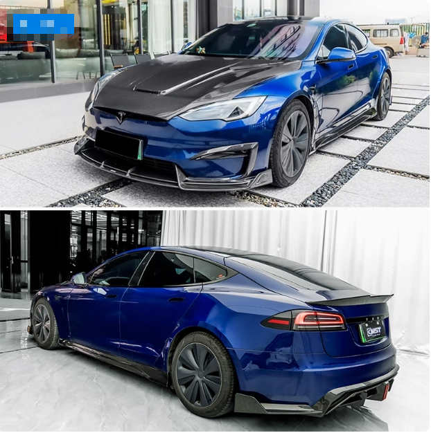 CMST Style Carbon Tesla Body Kit Model S Front Lip Rear Diffuser Spoiler Side Skirts