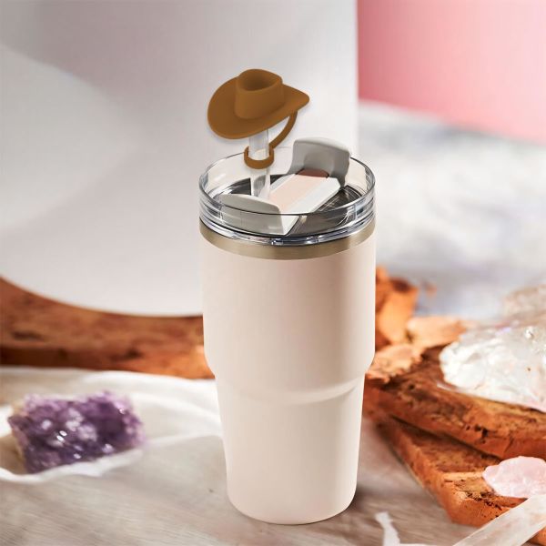 Toppers de paja de flores de silicona Reutilizables cubiertas y tapas para 9-10mm Las pajitas se ajustan Stanley 30 & 40oz Stambler Stanley Cap tapa