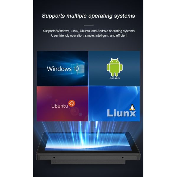 Écrans tactiles industriels capacitifs intégrés 12,1 pouces affichage LCD Linux 1280*800 résolution IP65 pour une variété d'industries